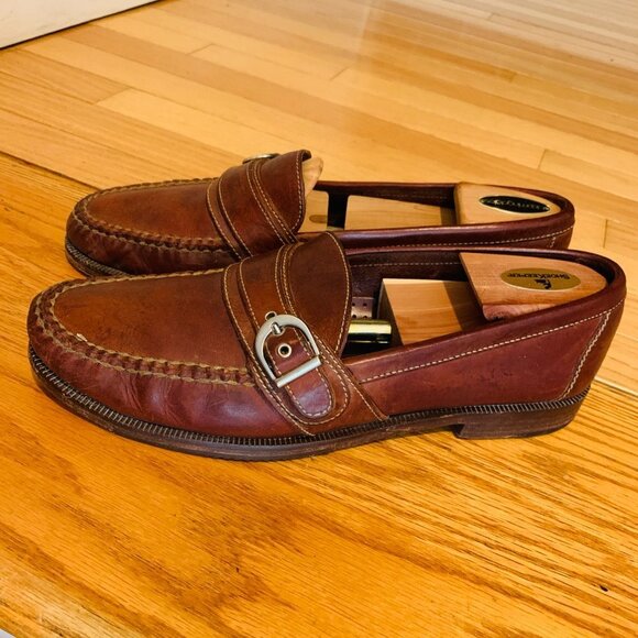 Cole Haan Mens Burgundy Cognac Leather Loafers Size US 10.5 M - Picture 10 of 14